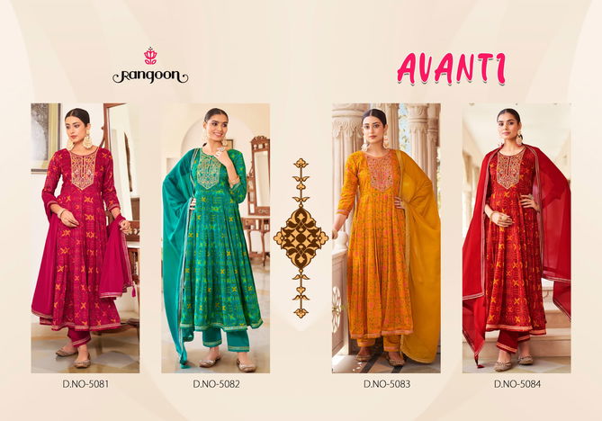 Avanti By Rangoon Silk Embroidery Kurti With Bottom Dupatta Wholesale Market In Surat
